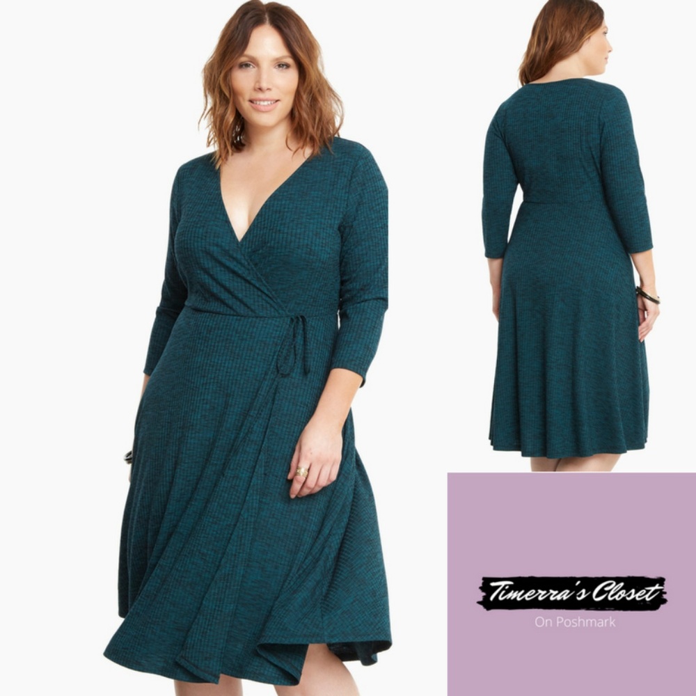 Torrid Ribbed Knit Surplice Dress